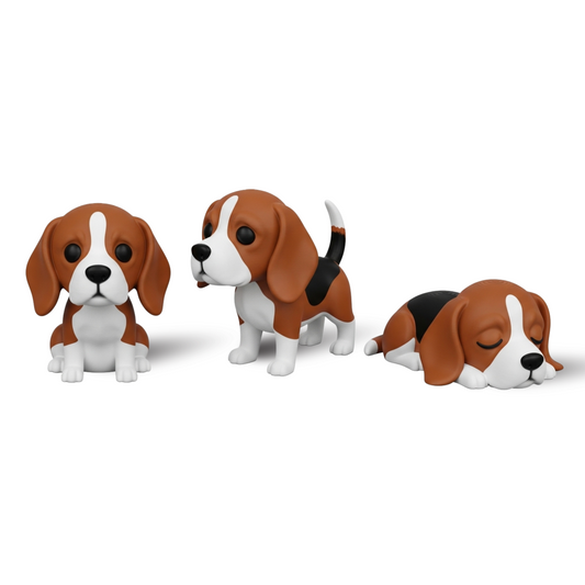 Trihug Beagle Figurine Set – Cute Cartoon Dog Collectibles