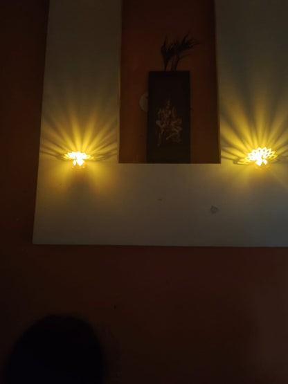 Golden Peacock Shadow Diya (Set of 2)